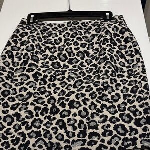 Halogen Monochrome Leopard Print Mini Skirt